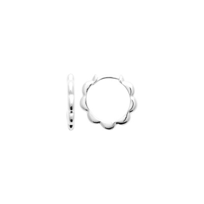 Boucles d'oreilles créoles en argent rhodié