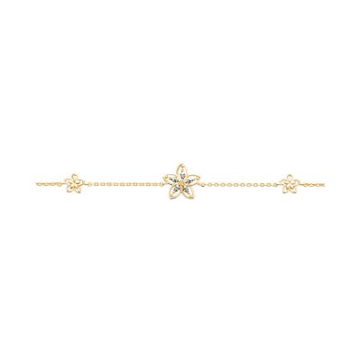Bracelet en plaqué or et oxyde de zirconium - 18cm