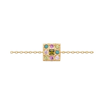 Bracelet en plaqué or et pierre synthétique - 18cm