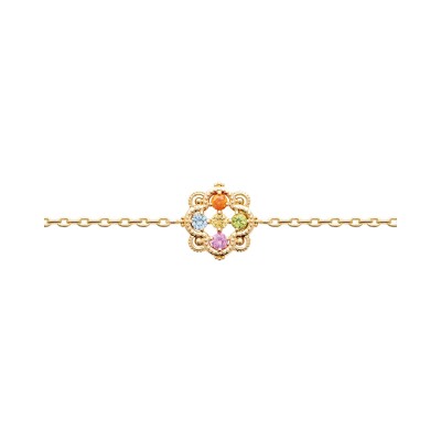 Bracelet en plaqué or et pierre synthétique - 18cm