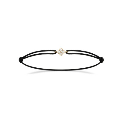 Bracelet cordon en plaqué or et oxyde de zirconium - 18cm