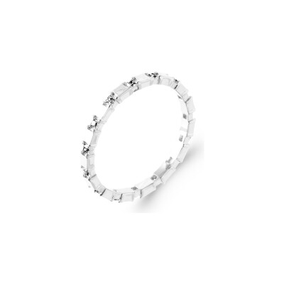 Bague en argent rhodié et oxyde de zirconium