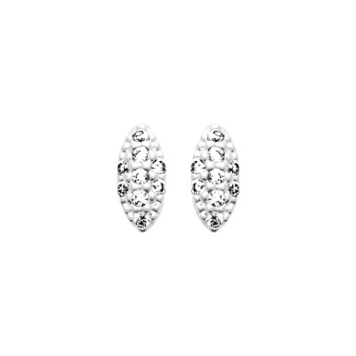 Boucles d'oreilles en argent rhodié et oxyde de zirconium