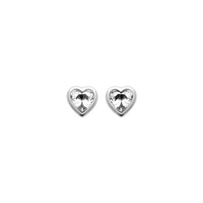 Boucles d'oreilles en argent rhodié et oxyde de zirconium