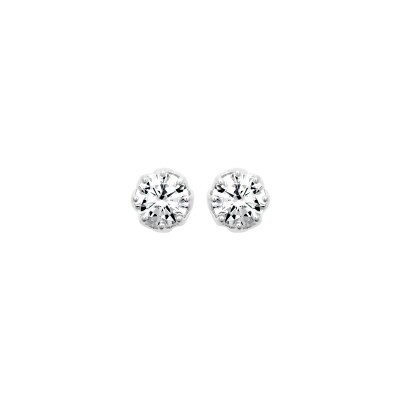 Boucles d'oreilles en argent rhodié et oxyde de zirconium
