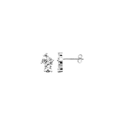 Boucles d'oreilles en argent rhodié et oxyde de zirconium