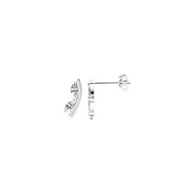 Boucles d'oreilles en argent rhodié et oxyde de zirconium