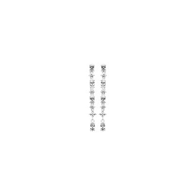 Boucles d'oreilles en argent rhodié et oxyde de zirconium