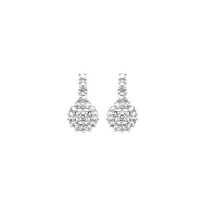 Boucles d'oreilles en argent rhodié et oxyde de zirconium