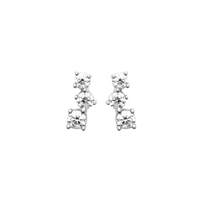 Boucles d'oreilles en argent rhodié et oxyde de zirconium