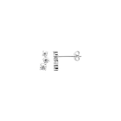 Boucles d'oreilles en argent rhodié et oxyde de zirconium