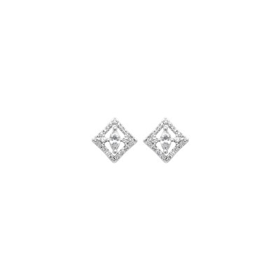 Boucles d'oreilles en argent rhodié et oxyde de zirconium
