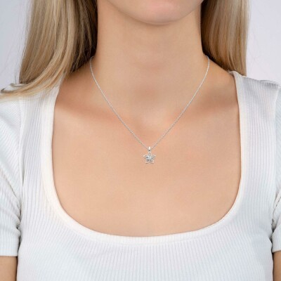 Pendentif en argent rhodié et oxyde de zirconium