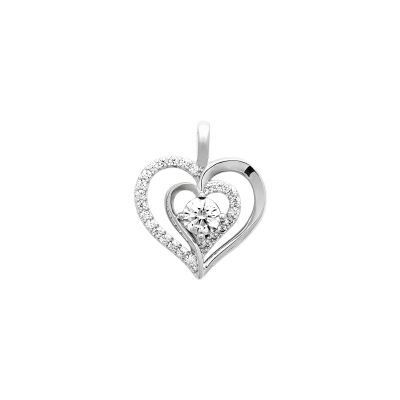 Pendentif en argent rhodié et oxyde de zirconium
