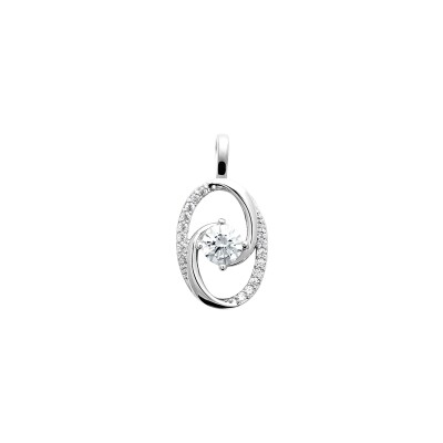 Pendentif en argent rhodié et oxyde de zirconium