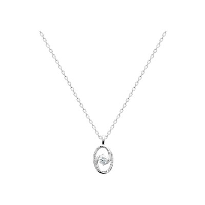 Pendentif en argent rhodié et oxyde de zirconium