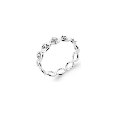Bague en argent rhodié et oxyde de zirconium