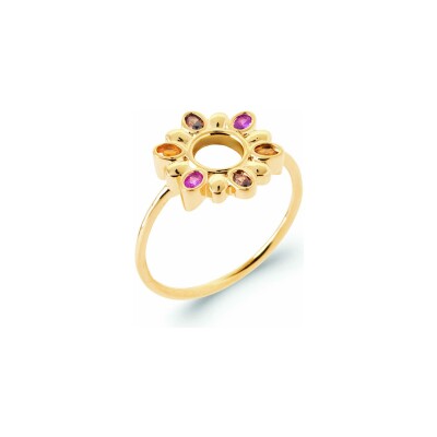 Bague en plaqué or et pierre synthétique