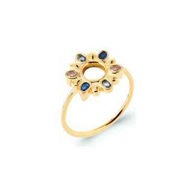 Bague en plaqué or et pierre synthétique