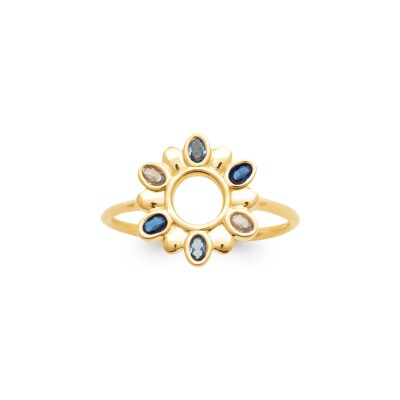 Bague en plaqué or et pierre synthétique