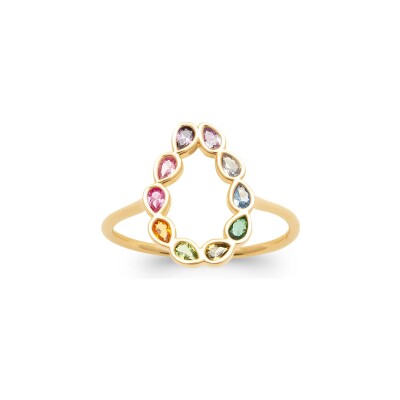 Bague en plaqué or et pierre synthétique