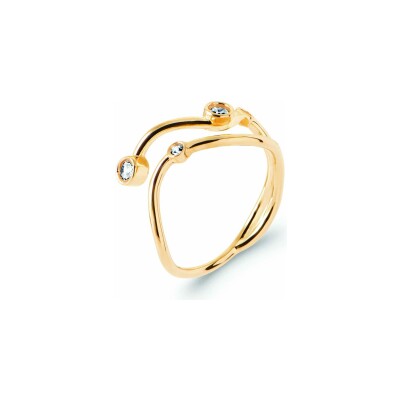 Bague en plaqué or et oxyde de zirconium