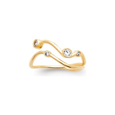 Bague en plaqué or et oxyde de zirconium