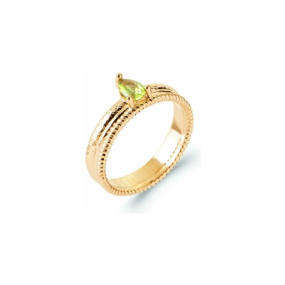 Bague en plaqué or et pierre synthétique