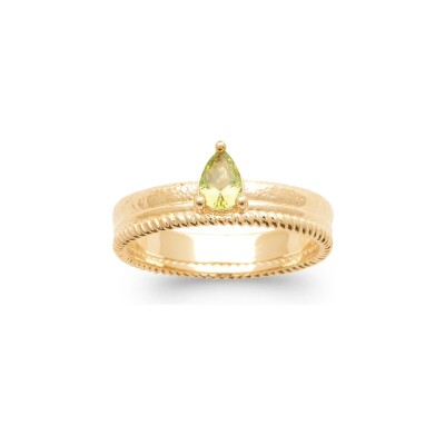 Bague en plaqué or et pierre synthétique