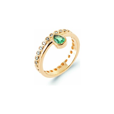 Bague en plaqué or et pierre synthétique