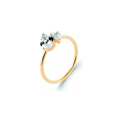Bague en plaqué or et oxyde de zirconium