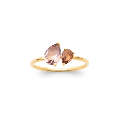 Bague en plaqué or et pierre synthétique