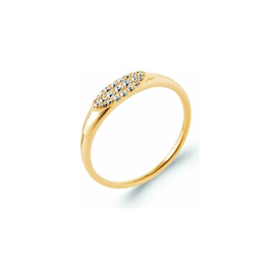 Bague en plaqué or et oxyde de zirconium