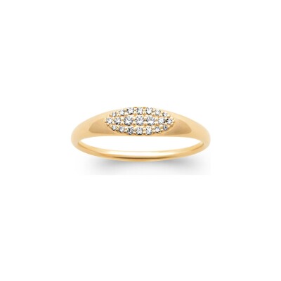 Bague en plaqué or et oxyde de zirconium