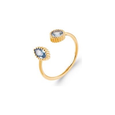 Bague en plaqué or et pierre synthétique
