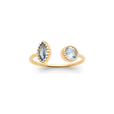 Bague en plaqué or et pierre synthétique