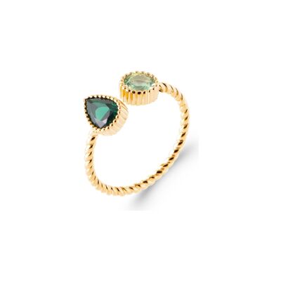 Bague en plaqué or et pierre synthétique