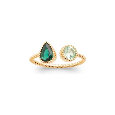 Bague en plaqué or et pierre synthétique