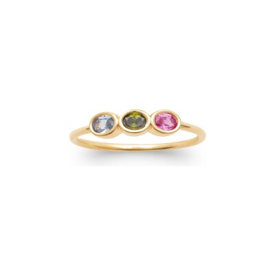 Bague en plaqué or et pierre synthétique