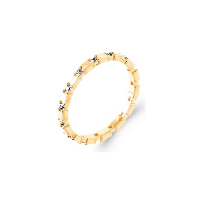 Bague en plaqué or et oxyde de zirconium