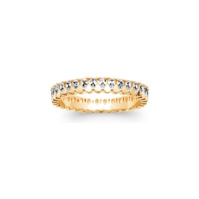 Bague en plaqué or et oxyde de zirconium