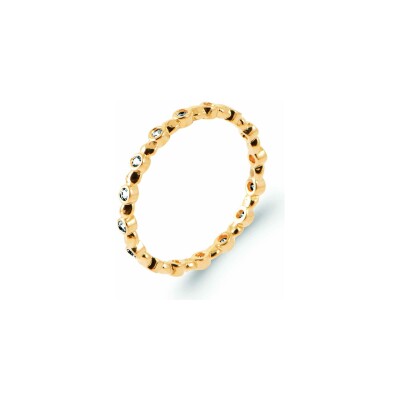 Bague en plaqué or et oxyde de zirconium