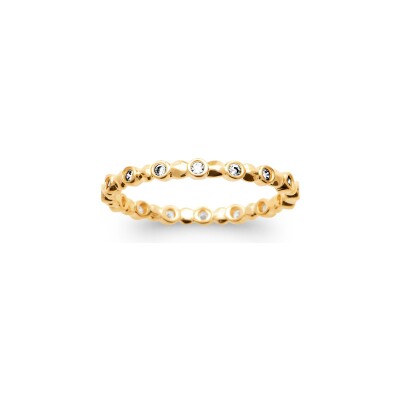 Bague en plaqué or et oxyde de zirconium
