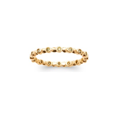 Bague en plaqué or et pierre synthétique