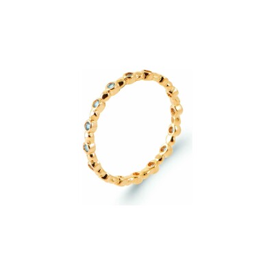 Bague en plaqué or et pierre synthétique