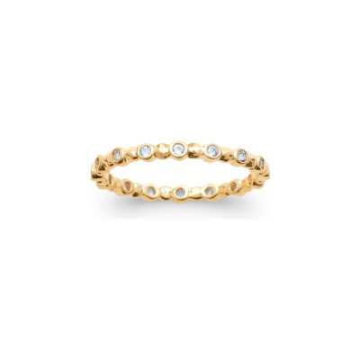 Bague en plaqué or et pierre synthétique