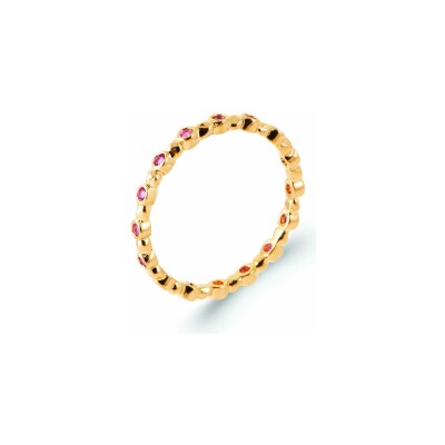 Bague en plaqué or et pierre synthétique