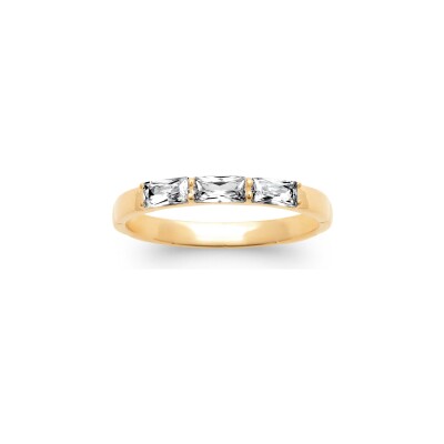 Bague en plaqué or et oxyde de zirconium