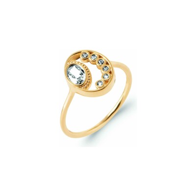 Bague en plaqué or et oxyde de zirconium