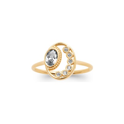 Bague en plaqué or et oxyde de zirconium